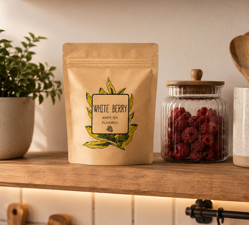 White Berry Leo Tea w opakowaniu doypack
